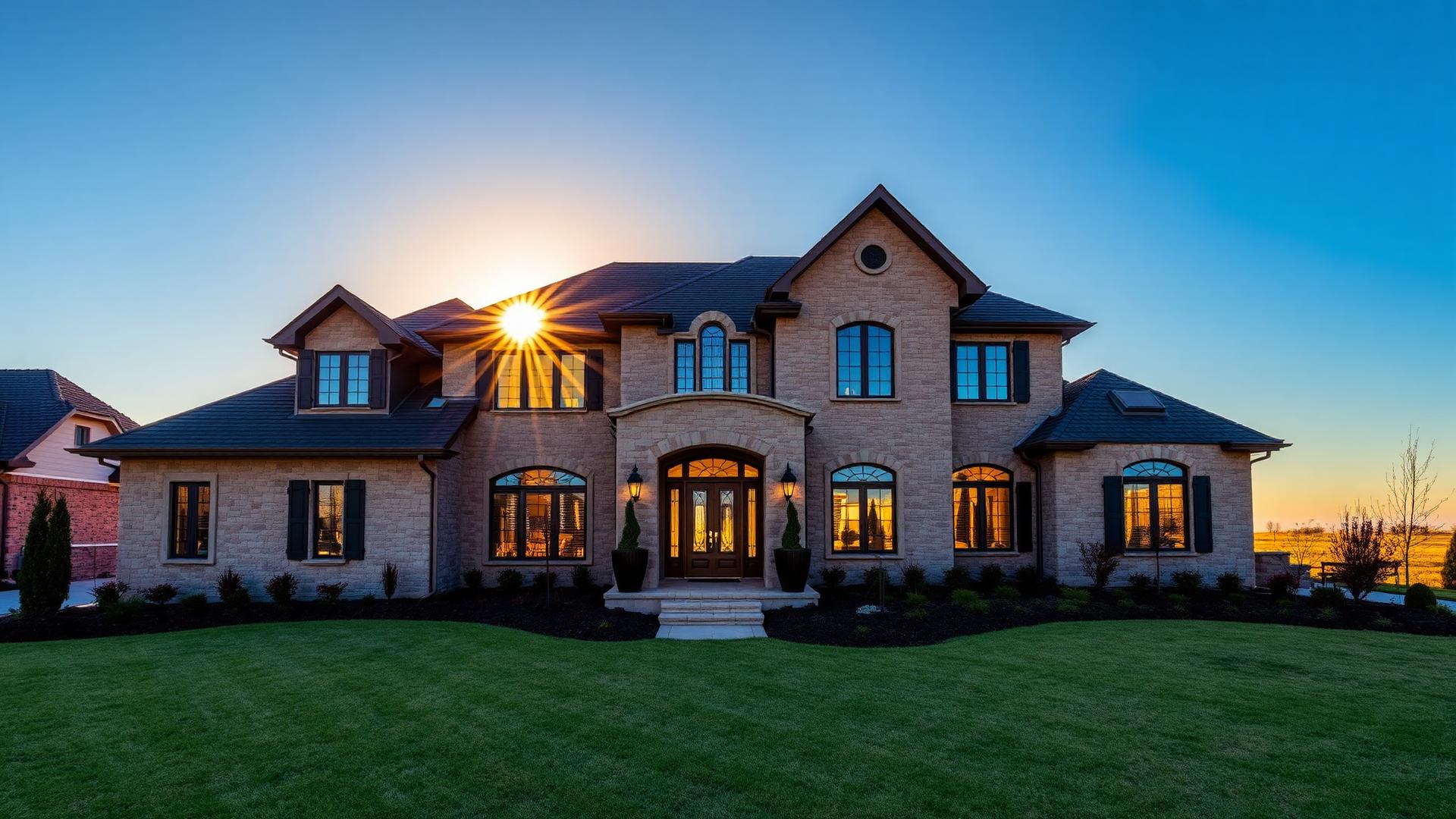 Luxury home at golden hour